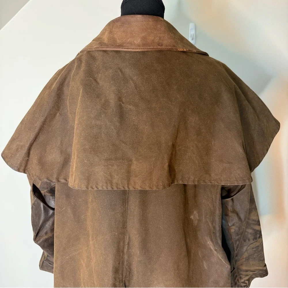 AUSTRALIAN OUTBACK COLLECTION Vintage Oilskin Drover Coat Duster Riding Unisex - Picture 8 of 16